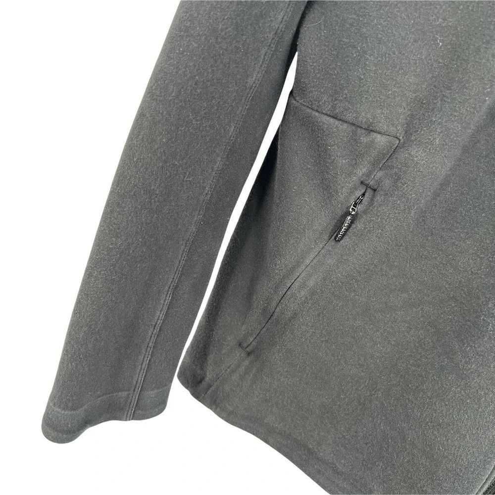 Athleta Black Zip‎ Front Knit Hoodie Size Small